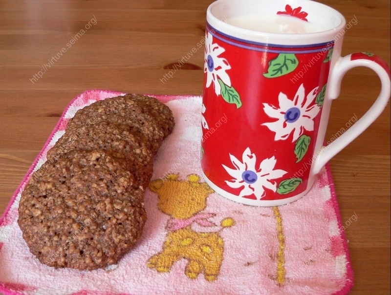 Oat cocoa walnut cookies