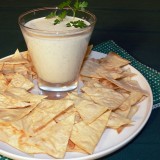 Lavash chips with blue cheese sauce