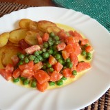 Braised green peas with carrots