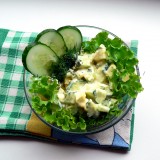 Cucumber and eggs salads