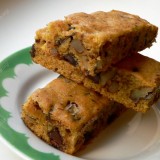 Pumpkin Blondies with chocolate and pecans