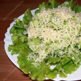 Salads with cheese and garlic