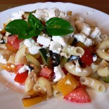 Warm pasta salads with feta