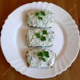 Sandwiches with cottage cheese and greens