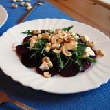 Beetroot, cashew and feta salads