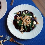 Beetroot, cashew and feta salads