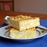 Cottage cheese and boiled potato bake