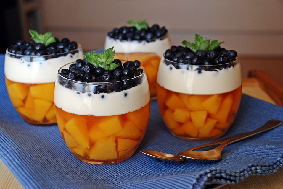 Peach and blueberry dessert