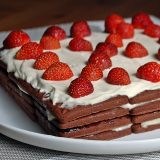 Chocolate biscuit and sour cream cake